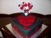 Candice's engagement cake black, red & silver theme