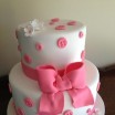 Pink button and bow cake Pink button and bow cake